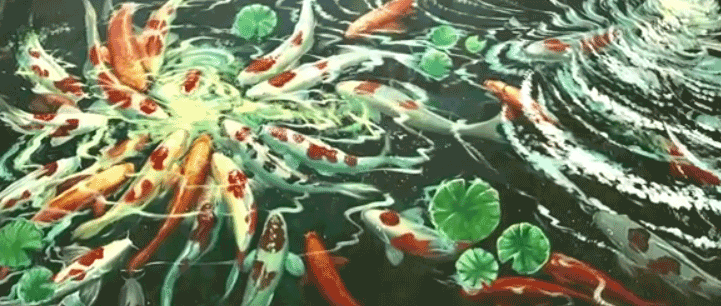 Koi Fish 3D Floor Art
